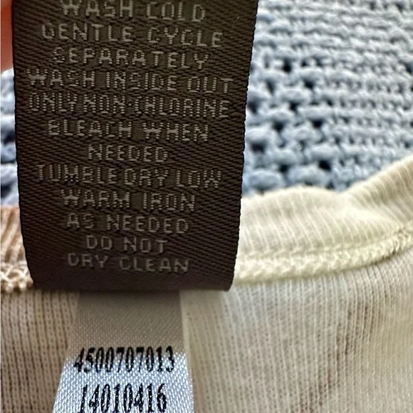 Chicos Sz 3 open front coverup- Earthtones-VG preowned 3/4 sleeves -Cotton - Picture 7 of 7